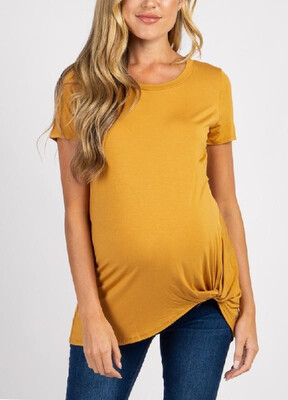 

Summer Simple Round-Neck Line Pure Colour Maternity Wear