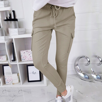 

Womens Ankle Length Pants Cotton High Waist Solid Color Trousers Ladies Pants
