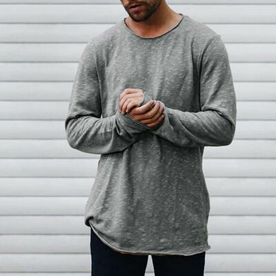 

Mens Slim Fit O Neck Long Sleeve Muscle Tee Shirts Casual T-shirt Tops Blouse