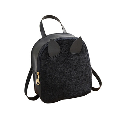 

2019 Women Hot School Girls Fashion New Small Shoulder Bag Rabbit Fur Shell Type Purse Rabbit Ears Backpack
