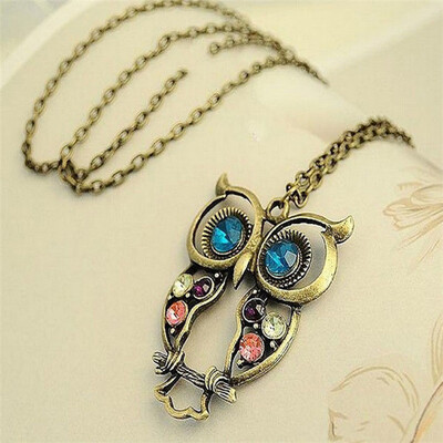 

Womens Fashion Sweater Chain Cute Owl Animal Pendant Necklace Jewelry Gift