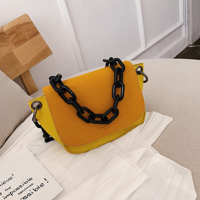 

Small bag new Korean version of the tide fashion frosted small square bag wild simple thick chain shoulder tidal package