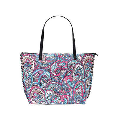 

Women National Handbag Shoulder PU Leather Shopping Bags Mummy Bag Vintage Ethnic Flower Printing Tote Sac Femme Bolsos T3G