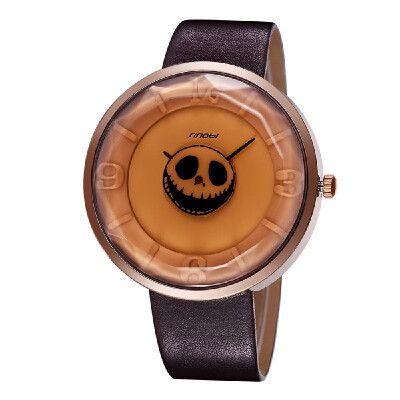 

SINOBI 2016 New Special Ghost Pumpkin Retro Coffee Mens Watches Cool Fashion Casual 3D Digital Leather Strap Watch