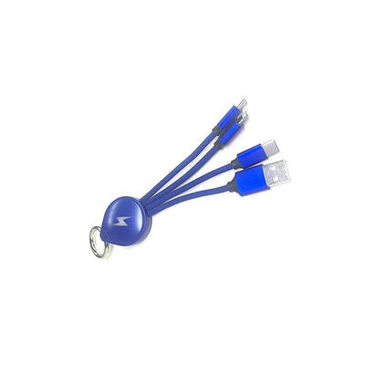 

3-in-1 Charge Cable Retractable Short Type C Micro USB Lightning Charging Cord