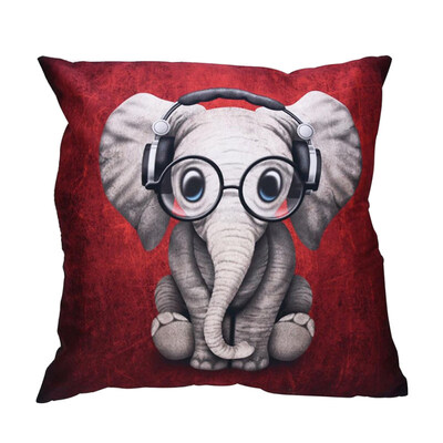 

Cute Elephant Throw Pillow Protector Case Cushion Cover Sofa Bedding Articles