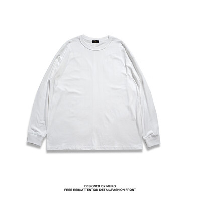 

MIJKO mens womens autumn new openwork clothes posing wash retro wind anti-worker double-faced loose long-sleeved t-shirt