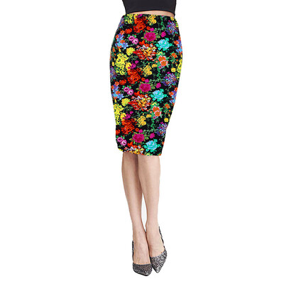 

Roseonmyhand Women Pencil Midi Knee-Length Elastic High Waist Printing Skirt