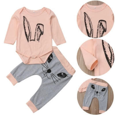 

Newborn Infant Baby Girl Outfits Clothes Set Romper BodysuitPants Leggings