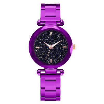 

Luxury Women Watches Starry Sky Dial Ladies Quartz Wristwatch Alloy Strap Clock Cool Multi-Faceted Mirror Montre Femme