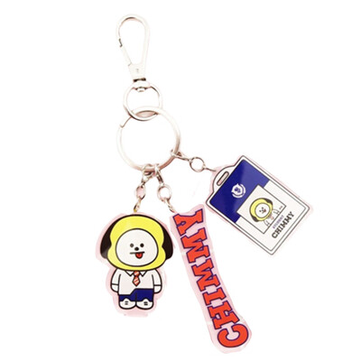

KPOP BTS Cartoon Acrylic Keychain Double-sided Transparent Color Printing Pendant Key Rings