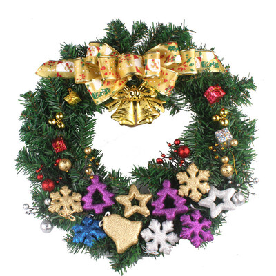 

〖Follure〗50cm Gold Bell Bow Hanging Wreath Christmas Party Decoration Wall Ornament Sets