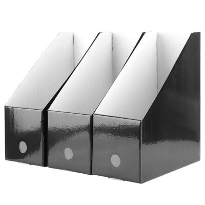 

Greensen Black Card Paper Table Top Storage Box for Books Documents in Office