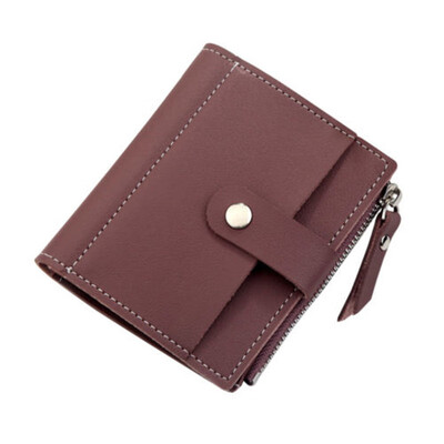 

2018 New Style Fashion Hasp Zipper Girls Women Short Wallet PU Leather Solid Small Short Mini Wallets