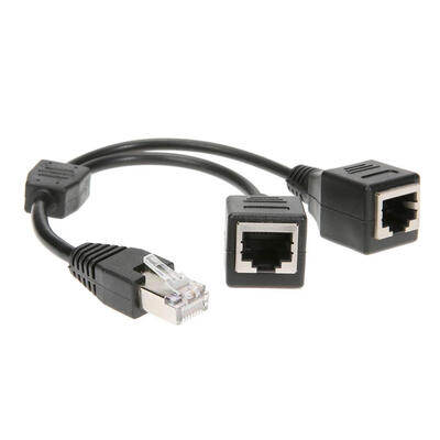 

DSL Network RJ45 Male to 2 Female Splitter Adapter Connector Cable Black