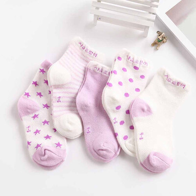 

5 Pairs Children Socks Summer Thin Section Cotton Mesh Breathable Baby Socks