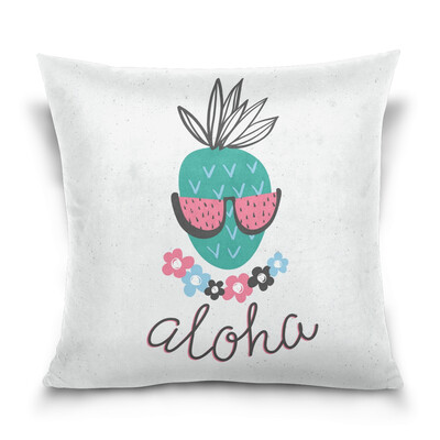 

ALAZA 16 X 16 inch Pillow Case Decorative Cushion Cover Aloha With Pineapple Pattern Pillowcase