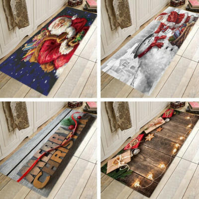 

NEW Xmas Decor Santa Snowman Rug Dining Room Carpet Floor Mat Home Bedroom US