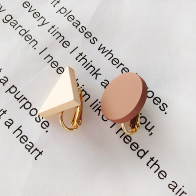 

Women Clip Earrings Ethnic Style Retro Simple Geometric Wild Jewelry Colorful Stud Ear Clips Earrings Modern Jewelry Gifts