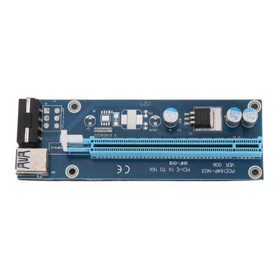 

PCI Express Riser Card 1x to 16x USB 30 6Pin SATA Power for BTC Mining