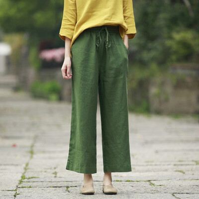 

Tailored Fashion Women Summer Solid Casual Easy Sport Work Casual Loose Trouser Pants
