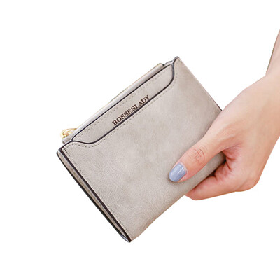

Tailored leather women wallet small printing letter female purse zipper coin wallet