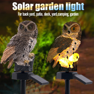 

Gobestart 2PCS LED Garden Lights Solar Night Lights Owl Shape Solar-Powered Lawn Lamp