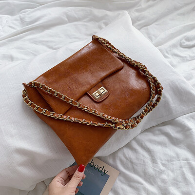 

Advanced sense bag foreign style womens bag 2019 new tide Korean chain messenger bag simple retro shoulder small square bag