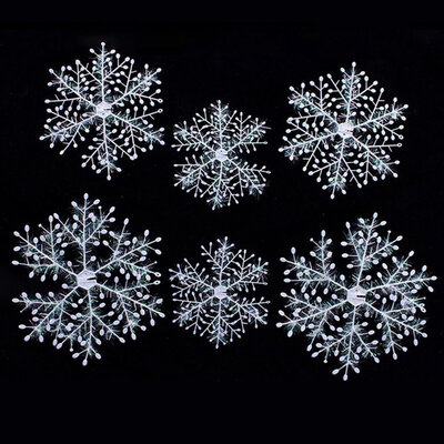 

6 Piece White Snowflakes Christmas Decorations Supplies Xmas Hanging Ornaments
