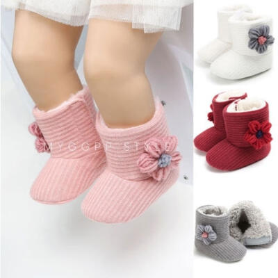 

Newborn Baby Girl Winter Cotton Diamonds Shoes Toddler First Walkers Shoes New