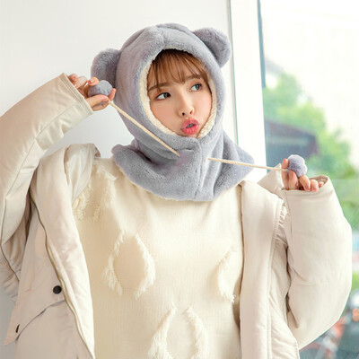 

Tailored Ladies Adjustable Faux Fur Warm Ball Fluffy Hood Scarf Hat Snood Hats Ears