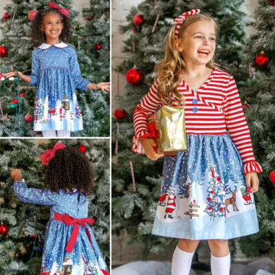 

Christmas Newborn Baby Girl Clothes Ruffle Santa Claus Princess Dress Outfits UK