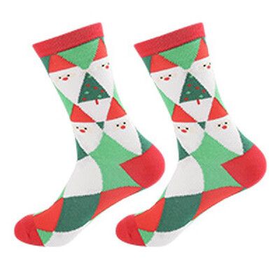 

Christmas Man Woman Adult Pure Cotton Antifriction Santa Claus Deer Snowman Winter Cartoon Socks