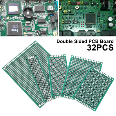 

32Pcs Double Sided PCB Board Prototype Kit for DIY Soldering with 5 Sizes Compatible with Arduino Kits