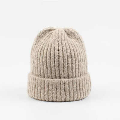 

Fashion Women Ribbed Knitted Beanies Solid Color Dome Cute Sweet Winter Warm Skullies Headwear