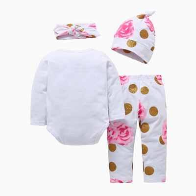 

Newborn Baby Girls Boys Letter Print TopsPant 4PCS Outfits Set Clothes