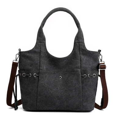 

Literary Canvas Bag Lady Leisure Single Shoulder Bag Leisure Handbag Large Capacity Slant Bag