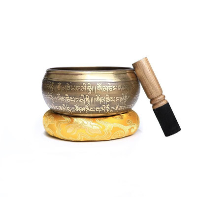 

Tibetan Copper Buddha Sound Singing Bowl Set Meditation Musical Instrument Home decoration with Striker And Cushion