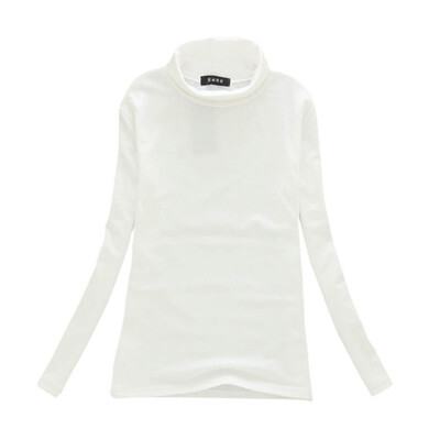 

Multi-colors Autumn Winter Women Tops Long Sleeve Turtleneck Women T-shirt Solid Stretch Tops Women Silm Bottoming Shirt Tops W4