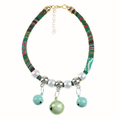 

Adjustable Braided Rope Pet Dog Transparent Collar Necklace with 3D Bells