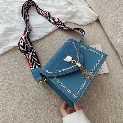 

Ins Advanced Sensory Scrubs Broadband Womens Bag 2019 New Bag Korean Joker Retro Bag Single Shoulder Messenger Bag