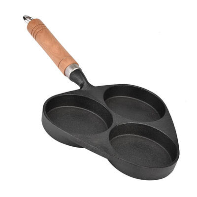 

Greensen 3 Mold Cast Iron Omelette Egg Burger Fried Egg Pot Pancake Pan Burger Fried PotPancake Pot