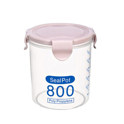 

Clear Plastic Canister Snack Tea Coffee Kitchen Storage Jar Bottle with Clip Top
