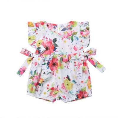 

Baby Girl Flower Ruffle Romper Kids Floral Jumpsuit Outfit Sunsuit 0-18M