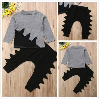

Newborn Baby Boy Long Sleeve Stitching Top Long Pants 2Pcs Outfits Set