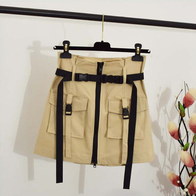 

Roseonmyhand Womens Basic Versatile Solid Color Pocket zipper Skirt Stretchy Mini Skirt