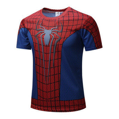 

Spider-Man T-Shirt Short Sleeve Casual T-Shirt Red Blue Spider Tops