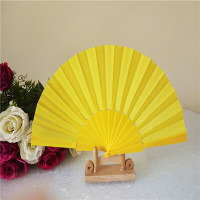 

Siaonvr Pattern Folding Dance Wedding Party Lace Silk Folding Hand Held Solid Color Fan