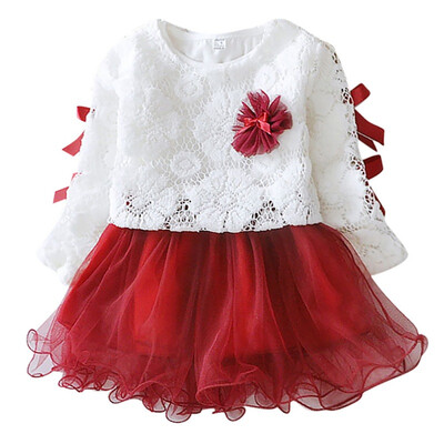 

Full Cotton Autumn Winter Cute Kid Girl Dress Appliques Long Sleeve O-Neck Princess Children Ball Gown Dresses Veistidos