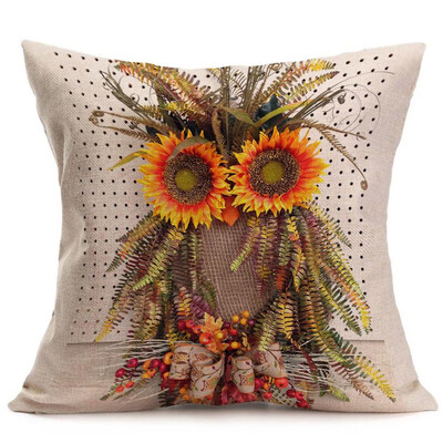 

〖Follure〗Happy Fall Thanksgiving Day Soft Linen Pillow Case Cushion Cover Home Decor